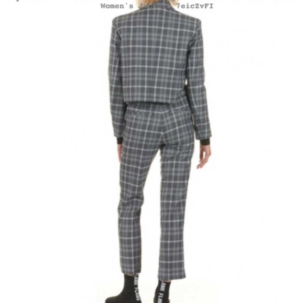 NWT MO&Co Short Checked Jacket w/ Tailored Collar - Picture 5 of 5